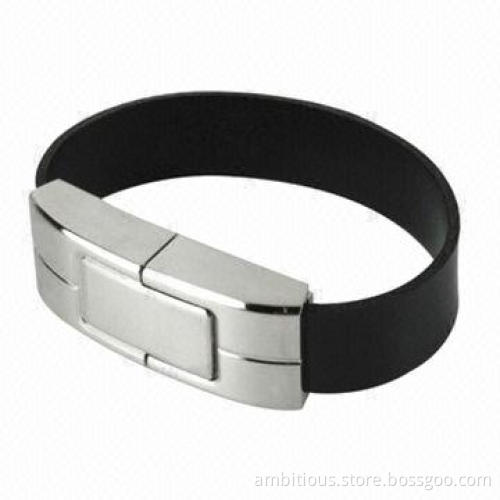 Leather USB Flash Drive, Supports Hot-swap Capability and Plug-and-play Function